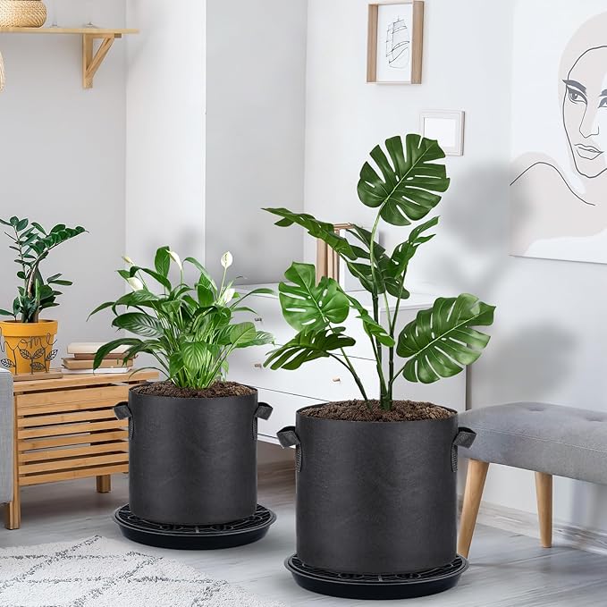 4 Pack 16.5'' Self-Watering Fabric Pot Base - Auto-Irrigation System Plant Saucer for 10 Gallon Fabric Pot, Auto Watering Plant Water Tray Self Watering System for Indoor Greenhouse Grow Tent Garden - Image 5