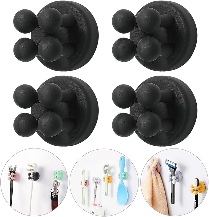 iBetterLife Razor Holder for Shower Hooks – 5Pcs Self Adhesive Wall Mounted Single Hook for Hanging Toothbrush, Functional Waterproof Utility Plug Holder for Bathroom Kitchen Living Room Office - Image 9