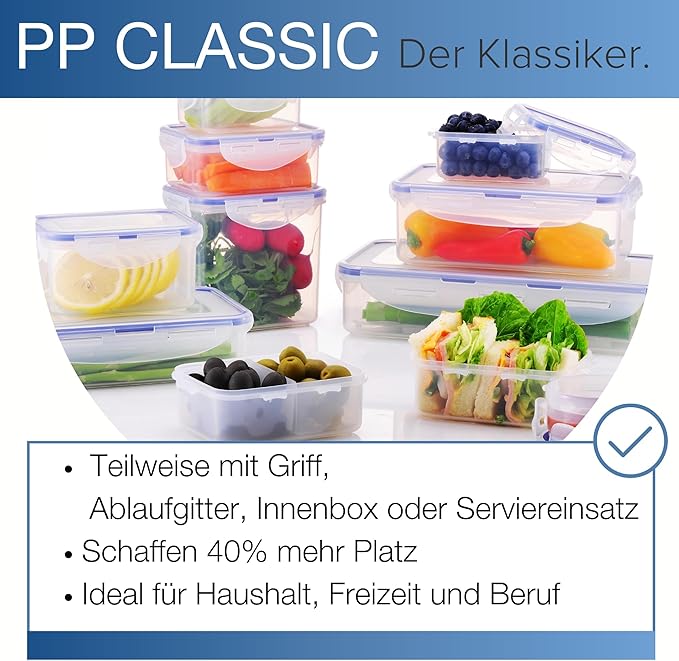 LOCK & LOCK Easy Essentials Food Storage lids/Airtight containers, BPA Free, Rectangle-37 oz-for Pasta, Clear - Image 3