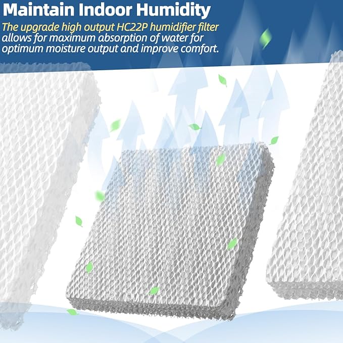 HC22P Humidifier Filter Pad Replacement Filter Wicks Compatible with Honeywell HE100, HE150, HE220, HE225 HE240 & Aprilaire 110 220 550 (Pack of 2) - Image 5