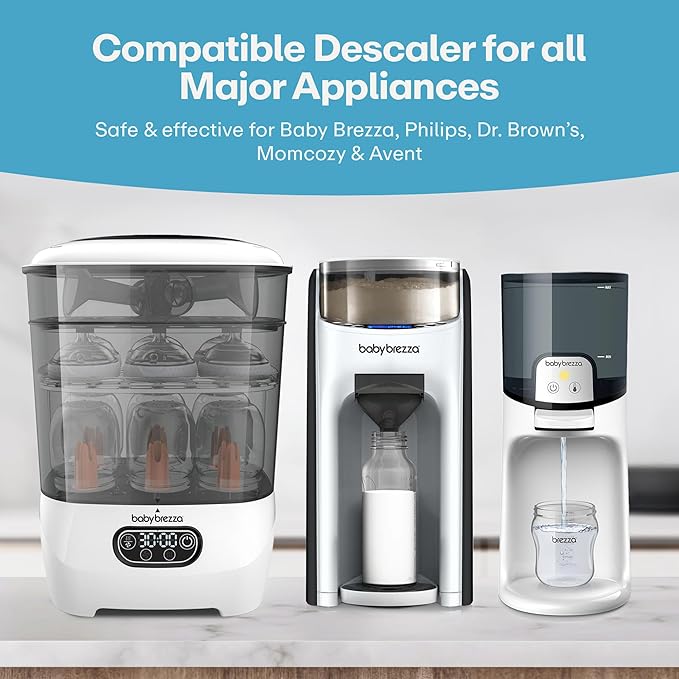 Descaler Compatible with Baby Brezza Machines | 32 Oz | 12 Month Supply | US Made | Free Cleaning Cloth | Descaling Solution Compatible with Baby Appliances | Cleans & Descales - Image 5