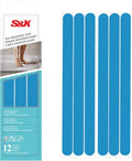 S&X Non Slip Bath Stickers,Gritty Textured Slip-Resistant Treads,0.75-Inch by 11-Inch,12 Strips Per Pack (Blue) by SXProducts