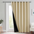 RYB HOME Extra Long 100% Blackout Room Divider Curtains for Bedroom 108 Inch Long, Extra Wide Privacy Sliding Door Blinds for Patio/Living Room/Dining, 1 Panel, W100 x L108, Beige by RYBHOME