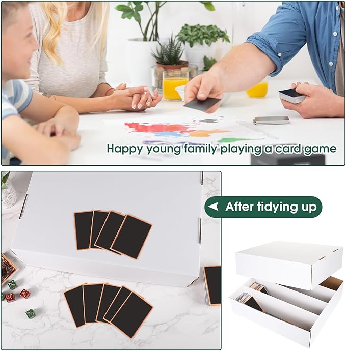 Yexiya 6 Pcs 3200 Count Sports Card Storage Boxes White Trading Card Box Collectible Trading for Soccer Baseball Game - Image 5