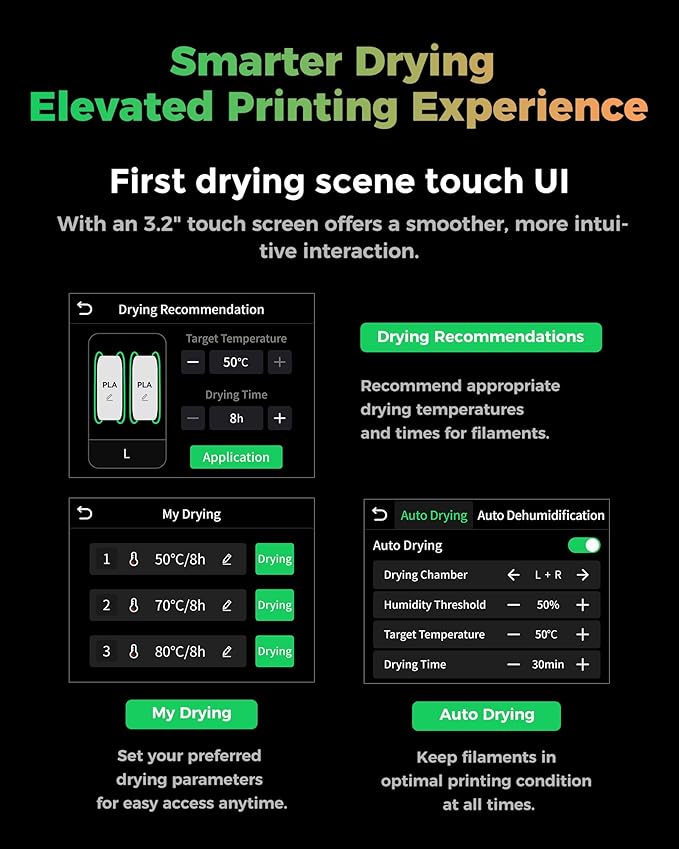 Creality Filament Dryer, Space Pi X4 Filament Storage Box for 4 Spools, Dual Independent Heating Chambers, 85℃ Max Temperature, Compatible with 1.75mm 2.85mm PLA PETG ABS TPU PC PA PAHT - Image 6