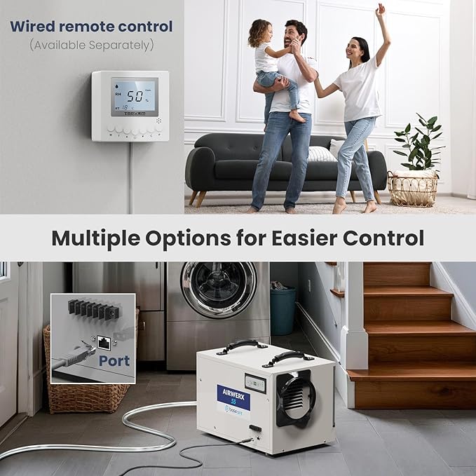 BaseAire Crawlspace Dehumidifier,113 Pints Commercial Dehumidifiers with Drain Hose for Whole House Basement, Industry, Compact, Auto Defrost, Memory Starting, Up to 1200 Sq Ft - Image 5