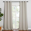 NICETOWN Room Darkening Curtain Panels 90 inches Long, Privacy Draperies for Living Room (Natural, 42 inches Width, 1 Pair) by NICETOWN