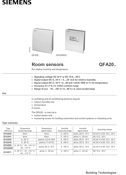 Wall Mounted HVAC Temperature and Relative Humidity Sensor for Industries,Labs,IT Facilities,Clean Rooms by Model: QFA 2071 - Image 3
