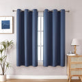 ChrisDowa Grommet Blackout Curtains for Bedroom and Living Room - 2 Panels Set Thermal Insulated Room Darkening Curtains (Stone Blue, 42W x 63L) by ChrisDowa