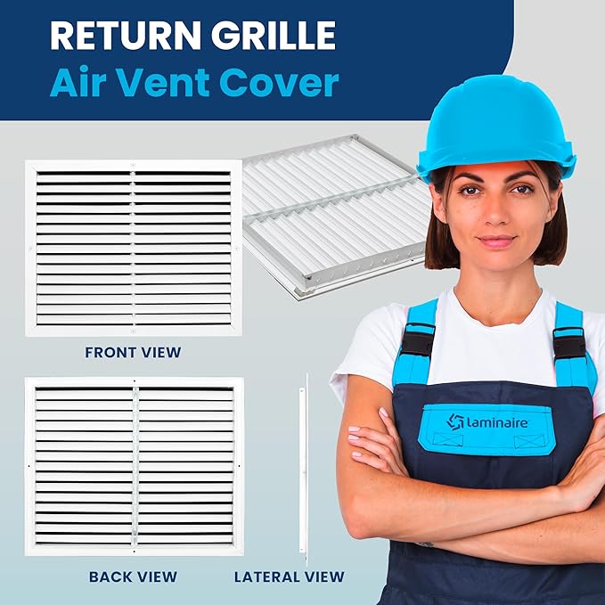 18x12 Inch (Duct Opening) Air Return Vent Cover Decorative – Premium Aluminum AC Vent Cover for Ceiling & Wall, Rustproof Grille, Ideal for Home HVAC Grille, Durable & Easy to Install by ACLAMINAIRE - Image 2