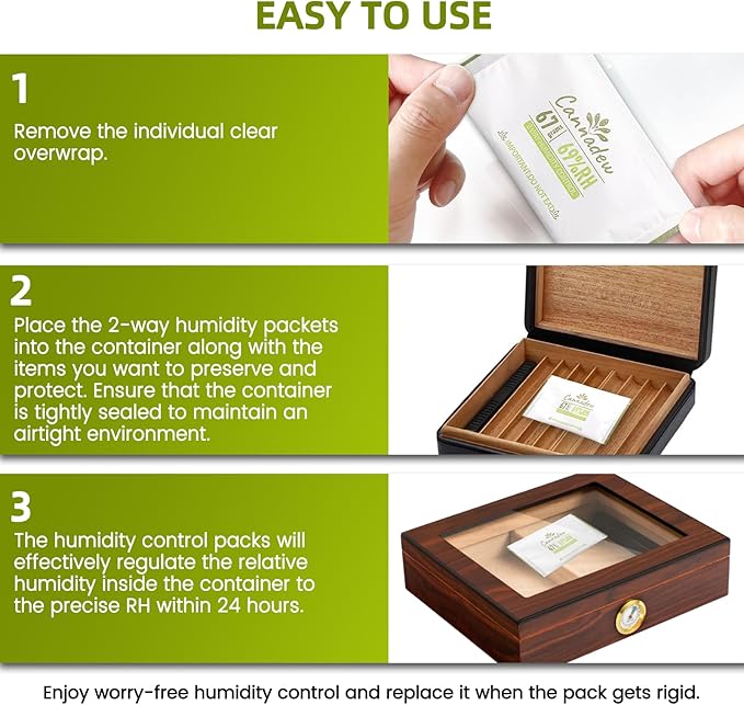 69% RH, 67g (5 Pack) Cannadew Two-Way Humidity Control Pack – Moisture Absorbers & Hydration Packets for Storage - Image 6