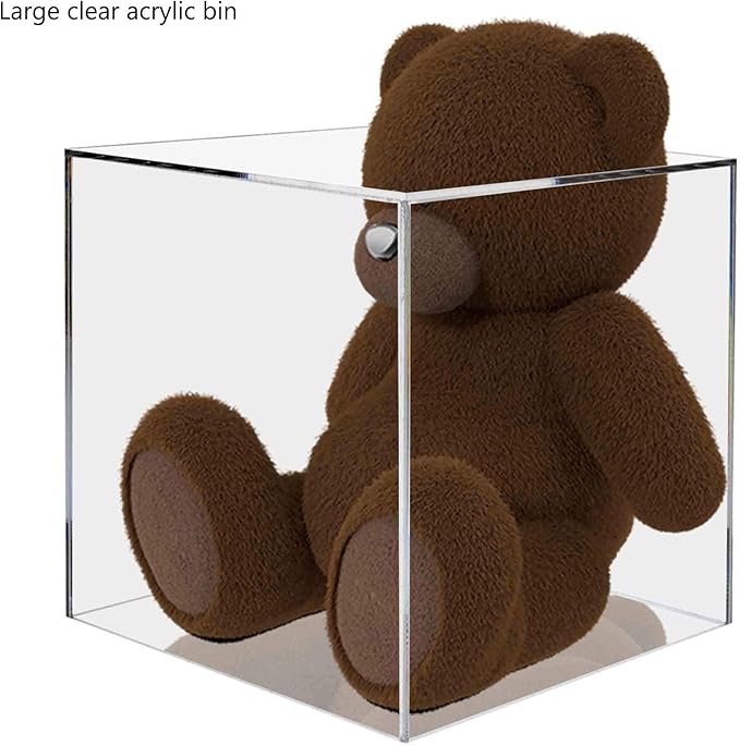 16" Acrylic Display Riser Box with One Open Side Versatile Clear Square One Piece Plexiglass Retail Product Platform and Merchandise Storage Bin No Assembly by Marketing Holders - Image 3