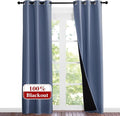 NICETOWN Full Shade Curtain Panels 84 inches Long, Pair of Energy Smart & Noise Blocking Out Blackout Drapes for Guest Room Window, Thermal Insulated Lined Window Dressing (Stone Blue, 37x84) by NICETOWN