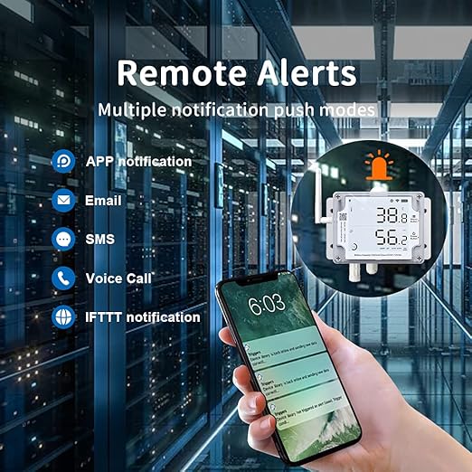 UbiBot GS1-A1RS - Smart WiFi Temperature & Humidity Sensor - Versatile External Probes, Scheduled Reports，Custom Alerts, Free App, No Subscription - Alexa & IFTTT Compatible (2.4GHz, Hub-Free) - Image 4