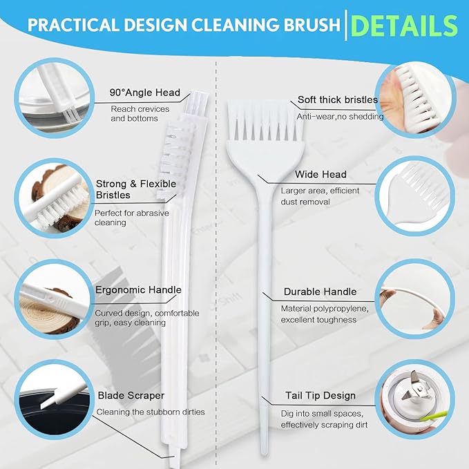 Small Detailing Cleaning Brushes for Small Spaces,Crevice Cleaning Tools for Keyboard Bottle Window Groove Car Gap,Scrub Cleaner Supplies for Shower Toaster Tub Baseboard Sink Grout Oven Juicer - Image 4