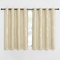 NICETOWN Blackout Short Curtains for Bedroom, Microfiber Noise Reducing Thermal Insulated Wave Line Foil Print Design Blackout Curtains for Office, Classroom (Biscotti Beige, 2 Panels, 52"W X 54"L) by NICETOWN