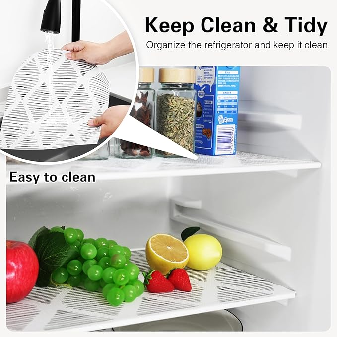 Drawer and Shelf Liners for Kitchen Cabinet,Non-Adhesive Cabinet Liner 24in x 10FT,Waterproof Shelf Paper Non-Slip Mats Cupboard Liner Contact Protect Dresser/Shelves/Table-Square Stripes - Image 7
