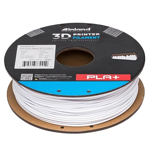 INLAND Micro Center PLA+ 3D Printing Filament 1.75mm - PLA Pro Dimensional Accuracy +/- 0.03 mm - 1kg Cardboard Spool (2.2 lbs) (1 Pack White, 2.85mm) - Image 6