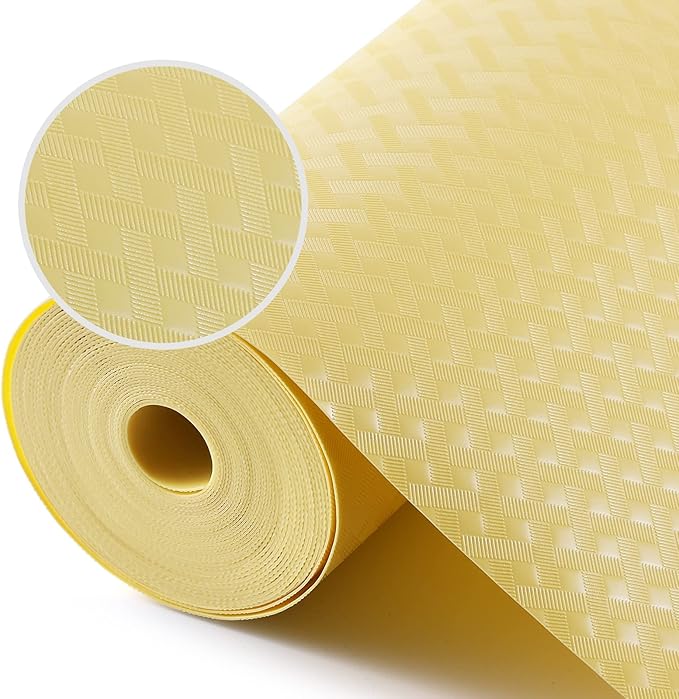 Shelf Liners for Kitchen Cabinets Refrigerator Liners Waterproof Kitchen Cupboard Liner Non Adhesive Drawer Mats EVA Material Fridge Liner for Shelves - Yellow Beige 11.8 x 393.7 Inches - Image 7