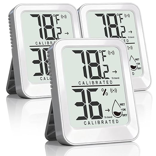 3 Pack Room Thermometer Indoor Hygrometer for Home, Digital Sensor Mini Humidity Gauge Meter, Temperature Humidity Monitor for Bedroom, Pet, Plant - Battery Included by AyayaBoss