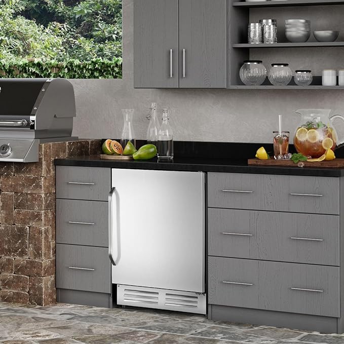24 Inch Outdoor Beverage Refrigerator Cooler,Stainless Steel Wide Refrigerator for 210 Cans,Fit Perfectly for 24" Space Built-in Counter or Freestanding with powerful and quiet cooling system - Image 9