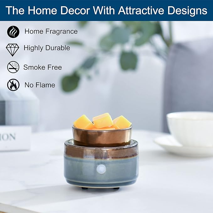 kobodon Ceramic Candle Wax Warmer,Home Fragrance Diffuser, Wax Melter Fragrances Candles Oils, Fragrance Warmer Candles or Wax Melts as Gifts for Mom Grandma Women - Image 4