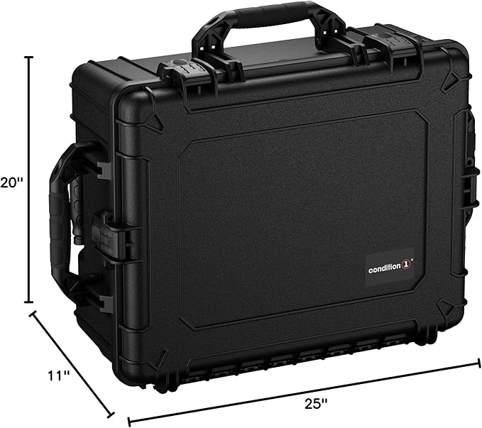 Condition 1 25" Large Rolling Hard Travel Case Model 287 Lockable Storage Box, Waterproof Dustproof Protective Luggage with Handle, Made in USA, 24.53"x19.55"x10.95" Black - Image 7