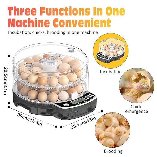48 Egg Incubator with Automatic Egg Turning and Humidity Control, Intelligent Egg Incubator with Automatic Temp. Adjustment - Image 4