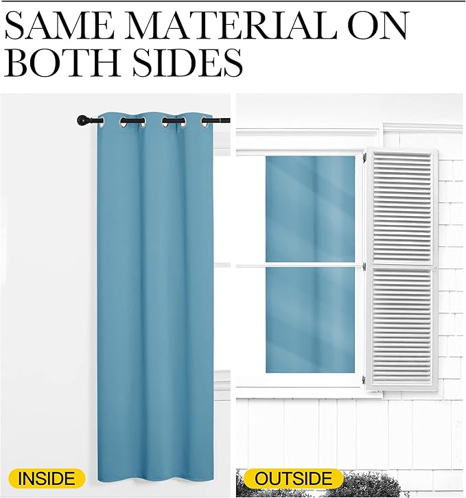 NICETOWN Teal Blue Blackout Curtain 78 inch Long, W55 x L78, 1 Panel, Thermal Insulated Window Treatment with Grommet Room Darkening Thermal Insulated Panel for Bedroom/Living Room - Image 5