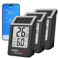 BaldrTherm Bluetooth Thermometer Wireless, Smart Thermometer with App Control, 200ft Coverage, Offline Storage, Trend Charts, Real-Time Alerts for Home, Pet Cage, Indoor/Outdoor Use, Black, 3pack by BaldrTherm