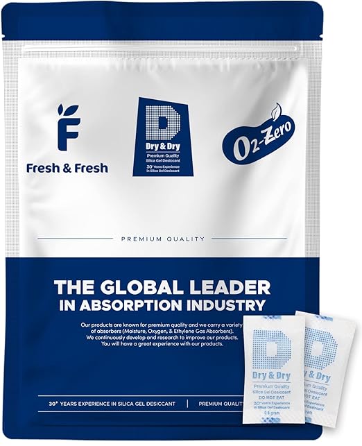 Dry & Dry 0.5(Half) Gram [1000 Packets] Silica Gel Packets Desiccants Silica Gel Packs - Food Safe Silica Packets Silica Gel Desiccant Packs for Storage by DryDry