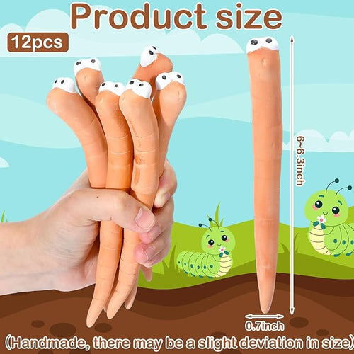 12 Pcs Water Sensor Ceramic Worm The Potting Shed Worm Water Sensor Plant Decoration Moisture Monitor Gardening Houseplant Humidity Meter Fun Gardening Gift for Your Potted Plant (6 Inch) - Image 2