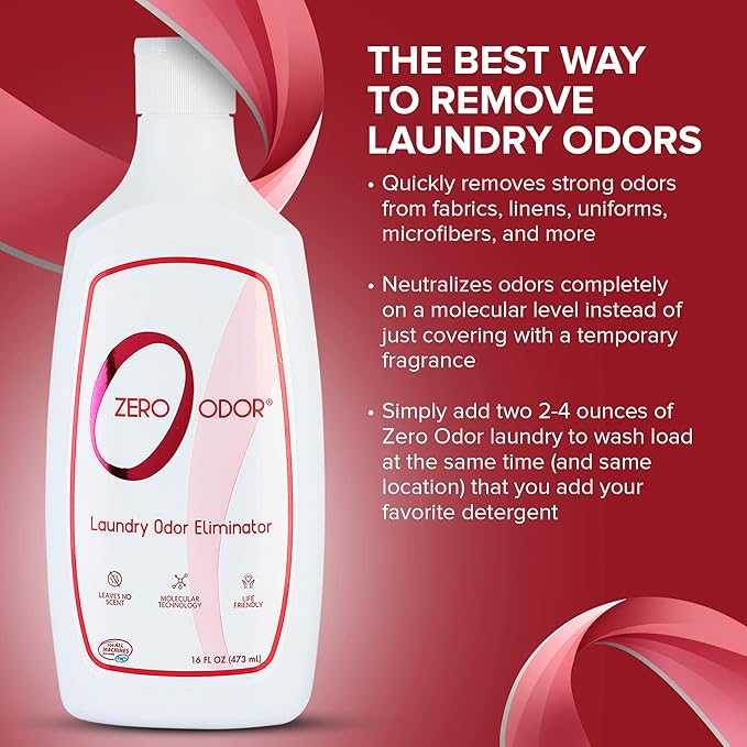 Zero Odor – Laundry Odor Eliminator - Permanently Eliminate laundry Odor – Patented Molecular Technology Best For Clothes, Towels & Linens, Shoes, Bags, Etc. - rinse and refresh Again, 16oz (3-Pack) - Image 7