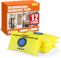 100g (12 Packs) Rechargeable Desiccant Packs for Storage, Color Indicating Silica Gel Desiccant Packets, Moisture absorbers for storage,Dehumidifier bag for Closets,Cars,Storage Bins by FURWEY