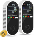 4-in-1 Portable Carbon Monoxide Detectors Plug in – Natural Gas Leak Detector, Methane & CO Alarm with Dual Sensor, Temperature & Humidity Display for Home, RV, Travel, 2 Packs by Unknown