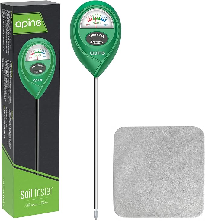 apine Soil Moisture Meter,Plants Moisture Meter,Plant Water Meter for Indoor/Outdoor Plants,Hydrometer for Plants（Green） by apine