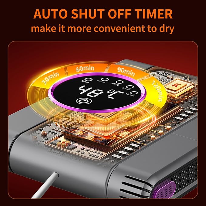 Shoe dryer, boot dryer with timer and adjustable telescopic tube - effectively dries and deodorizes, suitable for various footwear such as high-top snow boots, hunting boots and warm gloves - Image 6