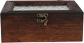 Wood Jewelry Box with Glass Lid and Metal Clasp Vintage Flower Jewelry Trinket Organizer for Keepsakes and Collectibles Small Paulownia Wood for Home Storage by Ifundom