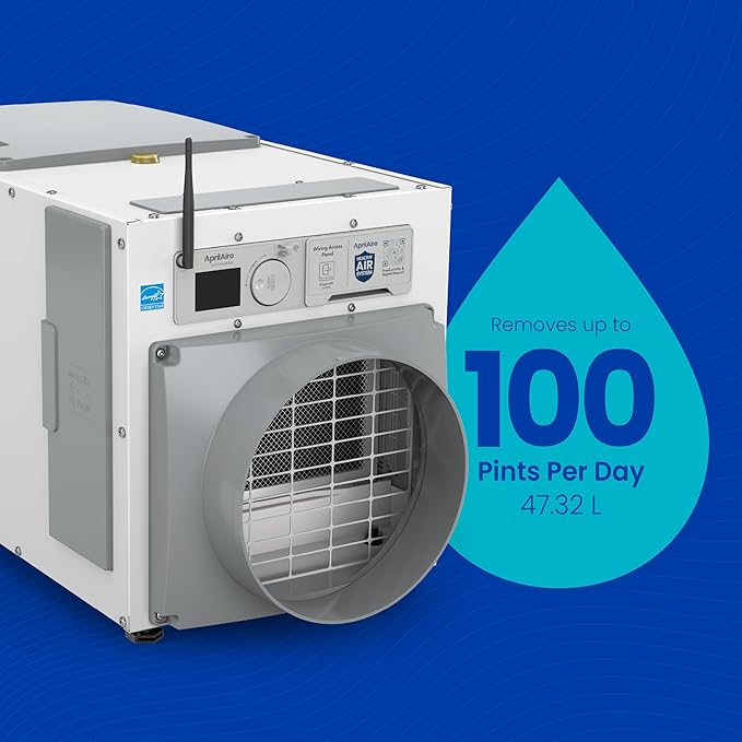 AprilAire E100W Wi-Fi Dehumidifier – 100 PPD for Crawl Spaces, Basements, Whole Houses up to 5,500 Sq. Ft., Part of the AprilAire Healthy Air System - Image 7