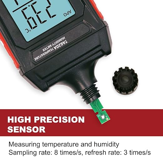 Handheld Hygrometer Temperature Humidity Meter, Digital Thermometer with Humidity Sensor for Indoor Outdoor Measuring - Large LCD Backlit, Data Hold, MIN/MAX - Image 4