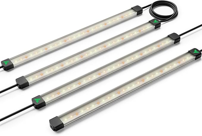 VIVOSUN Lumaray LED Grow Light Bars 16”(4-Bar), Full Spectrum Side Lighting with 60% Red Light up to 25% Yields for Grow Tents, Greenhouses, Magnet Reliability Upgraded, SGS Compatible by VIVOSUN