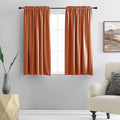 DONREN Burnt Orange Blackout Curtain Drapes for Bedroom - 48 Inch Length Small Window Treatment Rod Pocket Curtain Drapes (Set of 2 Panels,52 W x 48 L) by DONREN