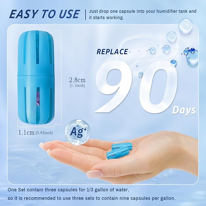 Humidifier Cleaner, 3 Pack Humidifier Cleaning Fish for Universal Humidifiers Tanks 90 Days, Purifies Water & Prevent Hard Water Build-Up, Reduce White Dust and Odors - Image 4