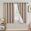 H.VERSAILTEX Linen Curtains 100% Blackout Curtains for Bedroom 54 inch Long Full Light Blocking Nature Linen Blended Window Curtains for Living Room Nickel Grommet (2 Panels, Heathered Sand) by HVERSAILTEX
