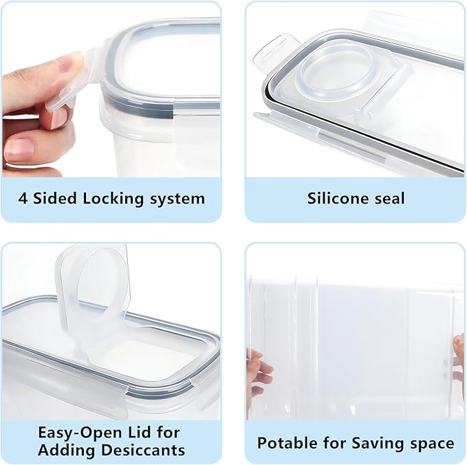 4 Pack Filament Storage Container for 3D Printing Filaments Sealing and Protection, 3D Printer Filament Storage Dry Box with Desiccant&Label,Water-Proof and Dust 4.0L(Clear) - Image 4