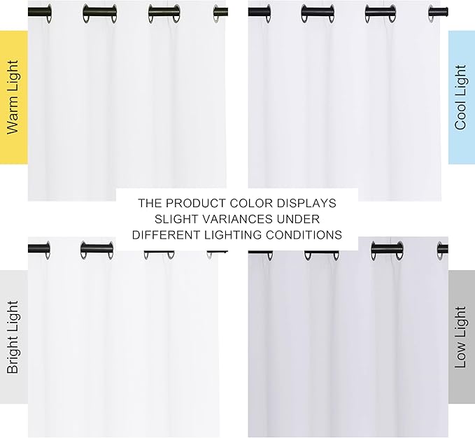 NICETOWN White Room Darkening Curtain 120 inches Long for Living Room - Grommet Solid Thermal Insulated Grommet Light Blocking Window Treatment for Bedroom (1 Panel, W52 x L120) - Image 7