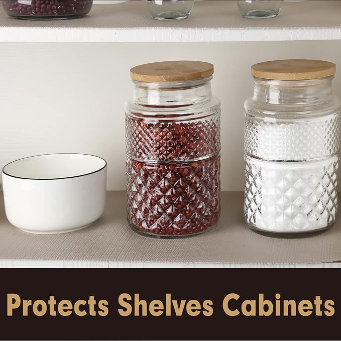 Premium Drawer and Shelf Liner for Cabinet, Non Adhesive Liner for Kitchen, Strong Grip Non Slip Shelf Liners for Kitchen Cabinets, Storage, Drawers, Shelves, Kitchenware and Tableware (Beige) - Image 4