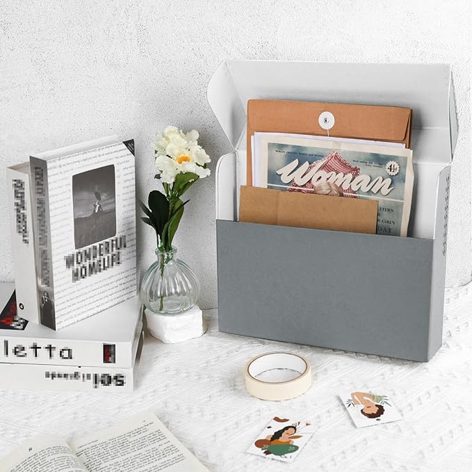 Lineco Archival Document Storage Box with Metal Edge, Acid-Free Gray Boxboard, Organize and Store Files, Prints, Photos, Legal-Sized Case 15.5" x 10.5" x 2.5" Wide - Image 5