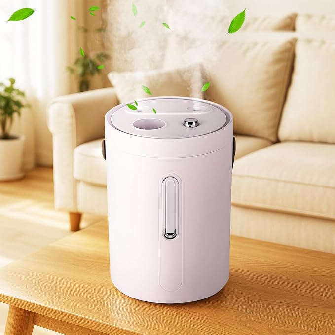 Blingbin Humidifiers for Bedroom, 2.5L Dual Nozzle Air Humidifiers for Home with Night Light, Portable Quiet Cool Mist Humidifiers,Desk Humidifier with LCD Display for Bedroom Travel Office Baby Plant by Blingbin