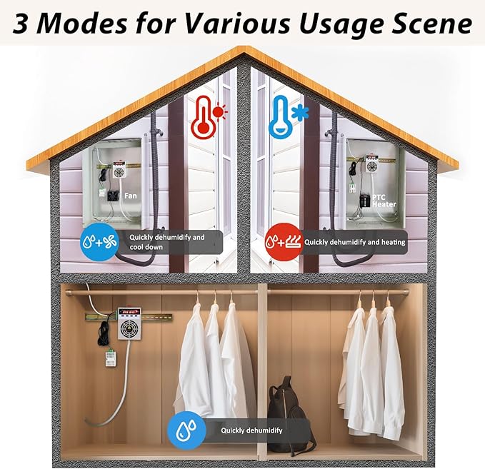 Automatic Small Dehumidifier for Grow Tent,Electric Box,Storage Cabinet,Closet,110V/240V Mini Dehumidifier With Temperature Control Switch - Image 2